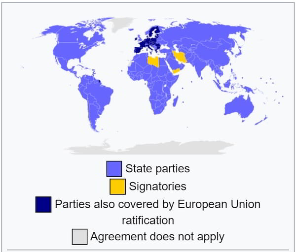 Paris Agreement (2015 CE) - Map